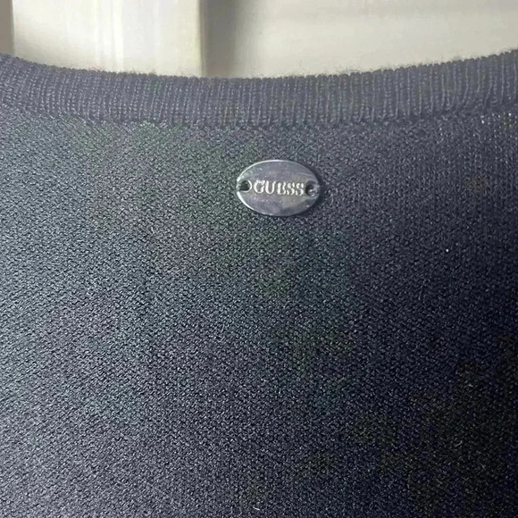 Guess Long Sleeve Mesh Neck Bodycon Dress Size XS Black - Picture 9 of 10